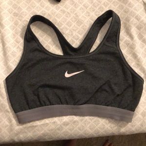 Grey nike sports bra